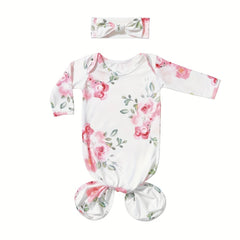 Newborn Photo Prop Stretch Sleeping Bag Set with Hairband