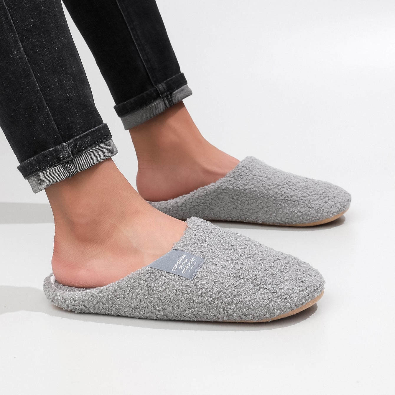 Cozy Fuzzy Lined Indoor Slippers for Men & Women