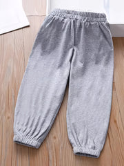 Girls' Heart Embroidery Jogger Pants with Pockets