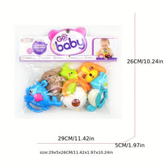 Baby Animal Rattle Set - 6 Pieces