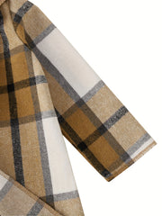 Plaid Hoodie Jacket Varsity Cardigan for Kids