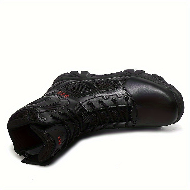 Men's Waterproof High Top Hiking Shoes - Military Style