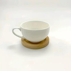 Bamboo Coaster Set for Drinks, Natural Wood Drink Coasters with Holder
