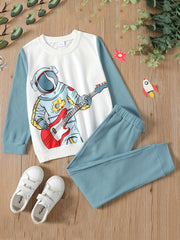 Astronaut Guitar Boy's 2pcs Sweatshirt & Sweatpants Set
