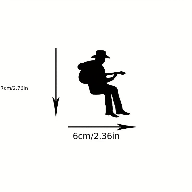 Cowboy Guitar Silhouette Light Switch Sticker Vinyl Music Wall Decor