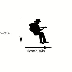 Cowboy Guitar Silhouette Light Switch Sticker Vinyl Music Wall Decor