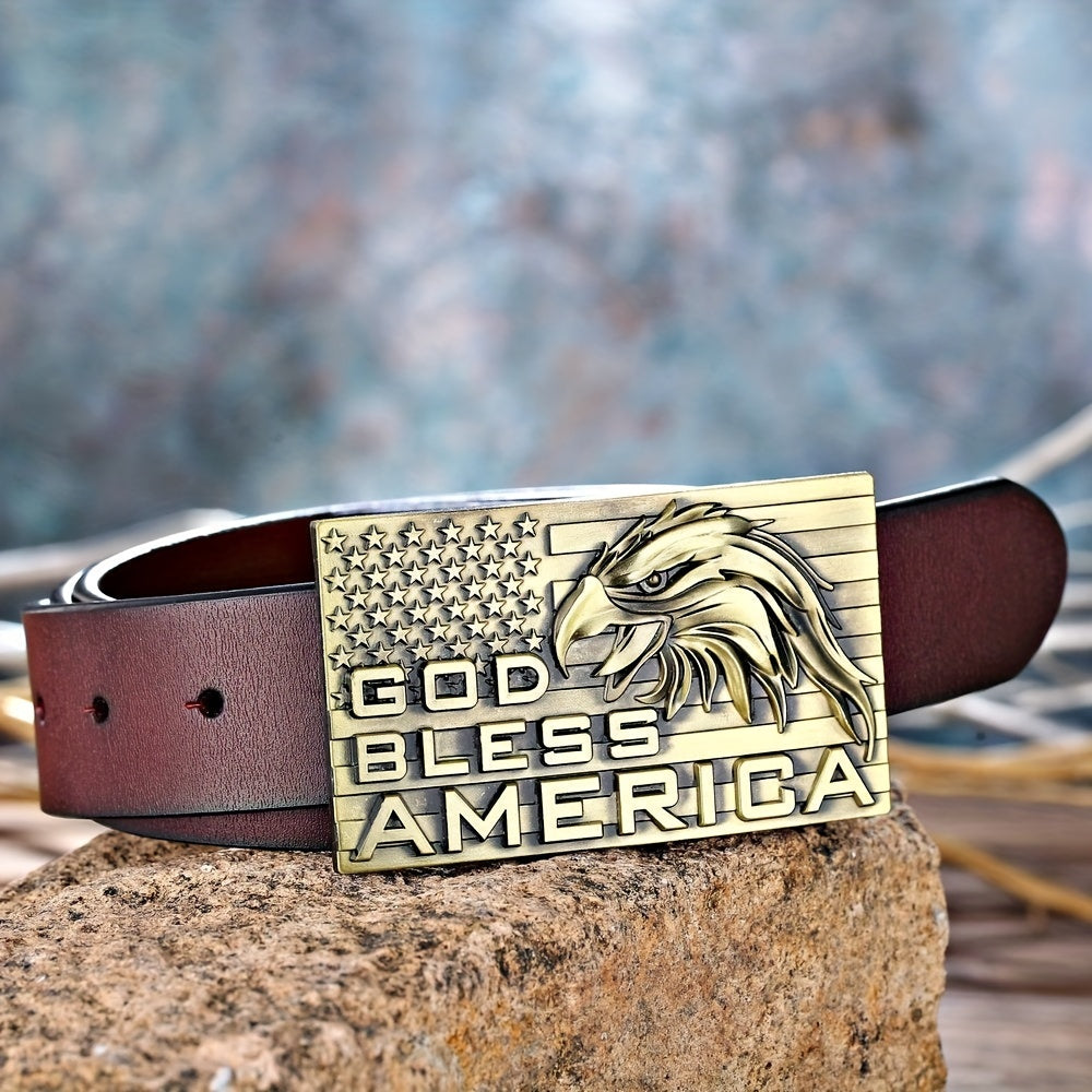 Eagle American Flag Men's Belt Buckle