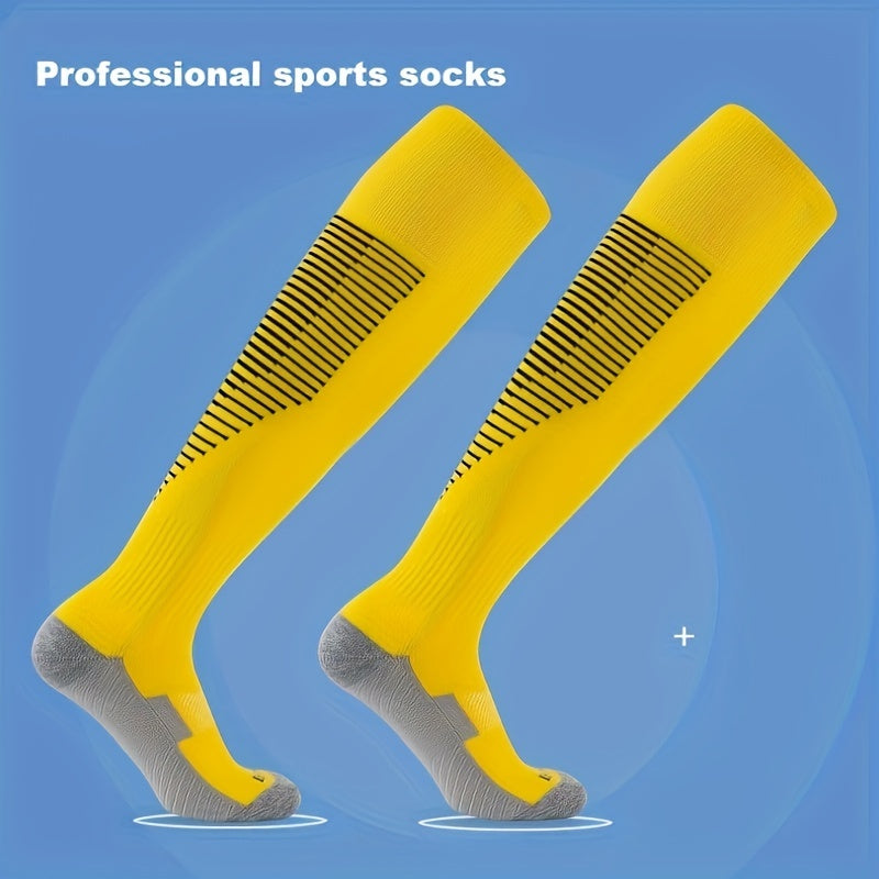 2 Pairs Anti-slip Football Socks Non-slip Sports Knee Socks