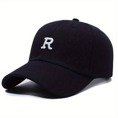Meromibe Men's Outdoor R Letter Embroidered Baseball Cap for Outdoor Activities