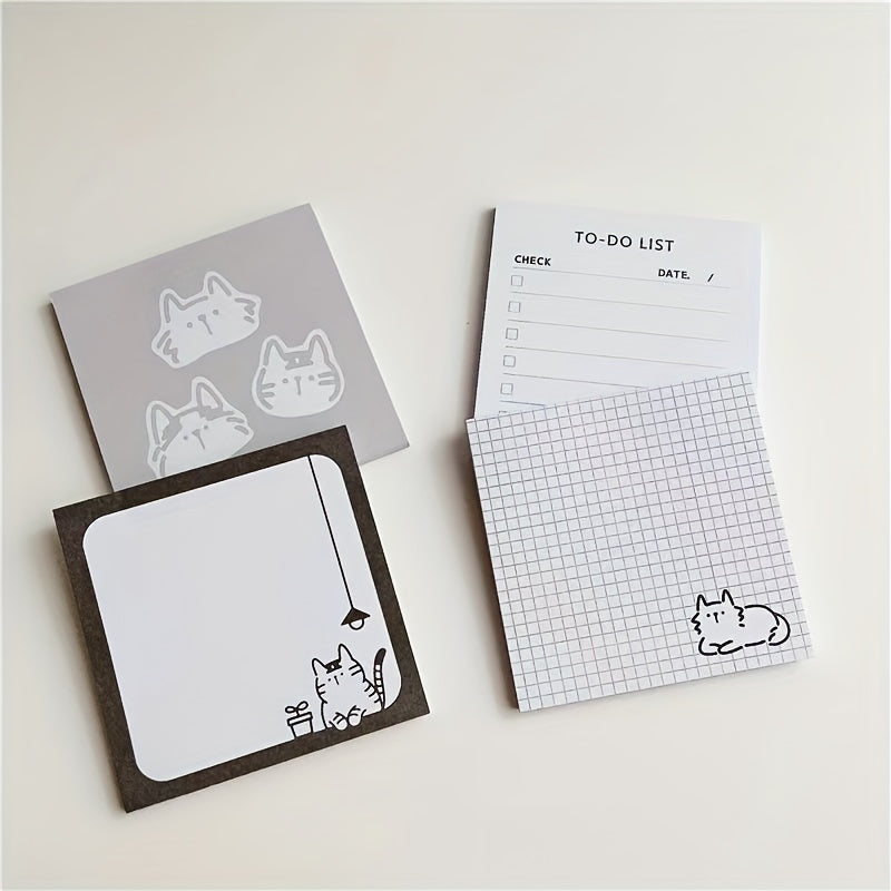 50 Sheets Cute Cat Family Memo Pads Non Sticky Sticky Note