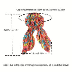 Boho Paisley Print Turban Hat Soft Bandana Headscarf Head Wraps for Women