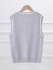 Boys Preppy Uniform V Neck Knit Vest Fitness Sweater Kids Clothes