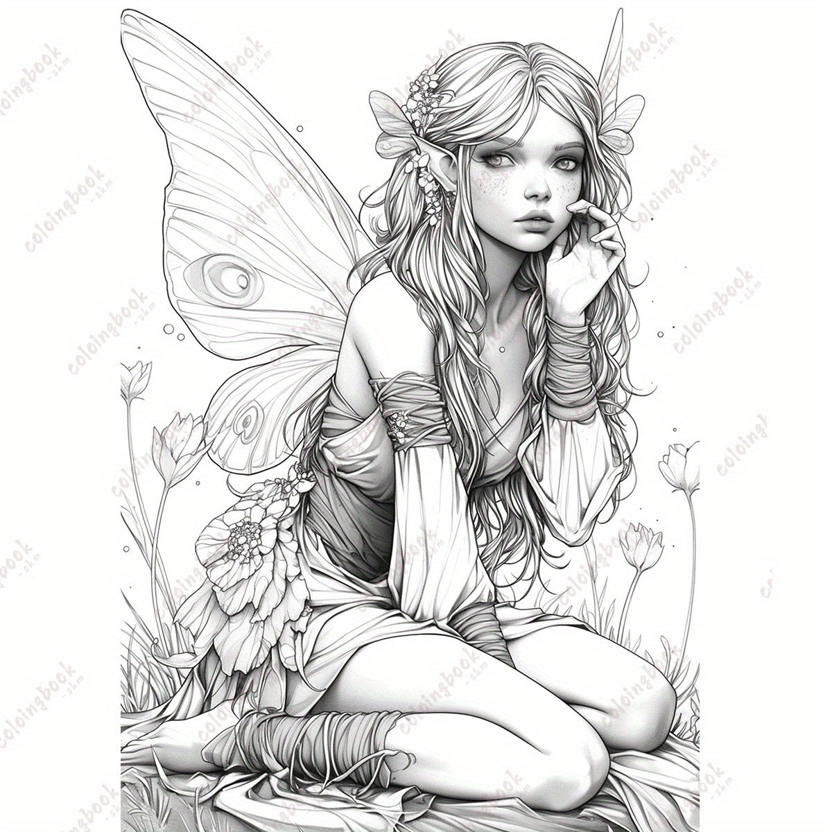 TGX Upgraded Deluxe Flower Fairy Drawing Book 22 Pages Thickened Paper
