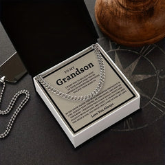 Fashion Cuban Necklace Stainless Steel Pendant Meaningful Gift For Grandson