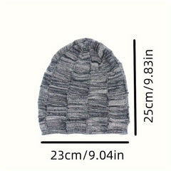 Men's Winter Warm Velvet Lined Knitted Hat Outdoor Beanie Cap