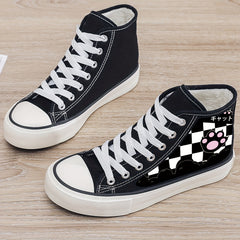 Cat Print Plush Lined Chunky Sneakers