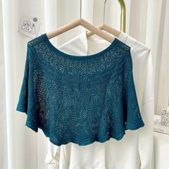 Ruffles Cape Knitted Women Shawl Windproof Wrap Scarf