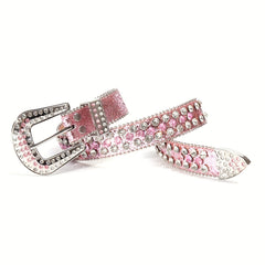 PU Leather Rhinestone Belt for Boys