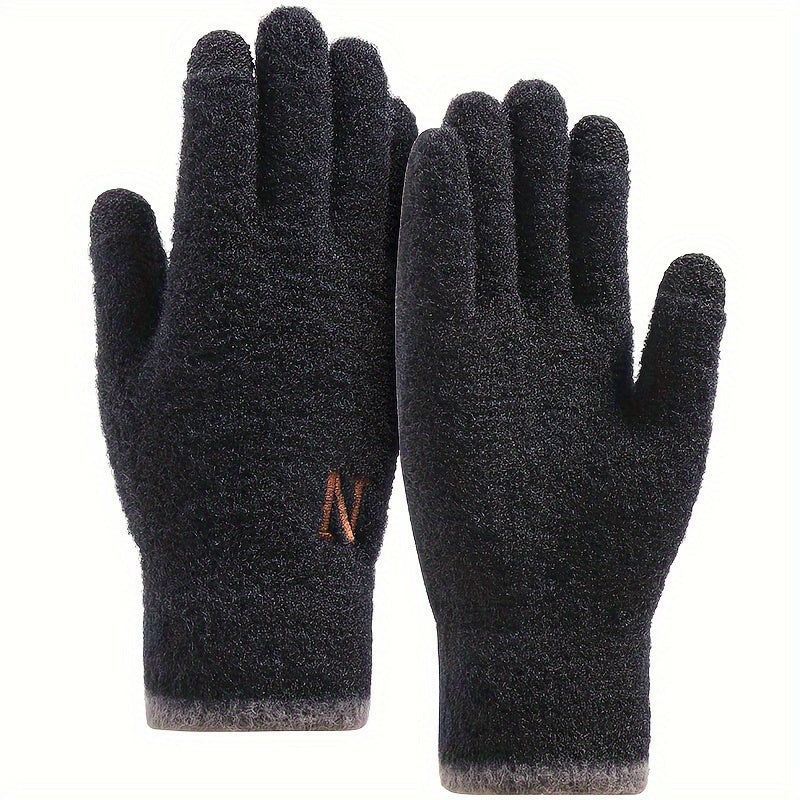 Men's Plush Winter Cycling Gloves Touch Screen Riding Gloves