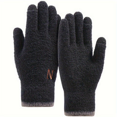 Men's Plush Winter Cycling Gloves Touch Screen Riding Gloves