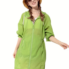 Women's Sun Protection Hooded Jacket Lightweight Zip-Up