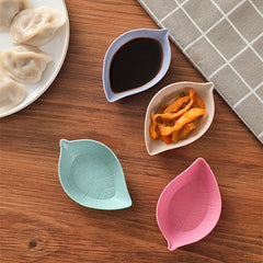 Leaf Shaped Sauce Dishes Set for Sushi Mustard Soy Sauce