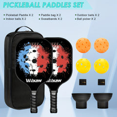 2 Paddle 4 Ball Pickleball Set - Enhance Your Game with Control & Comfort