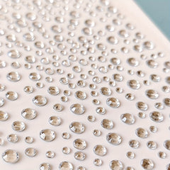 1pc Round Dot Rhinestone Stickers Transparent Crystal Gemstone Self Adhesive