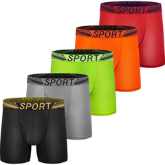 5pcs Boys Casual Boxers Soft Comfortable Quick Dry Underwear