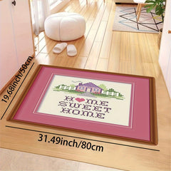 Love Heart Motif Rug English Letter Doormat Washable Living Room Carpet