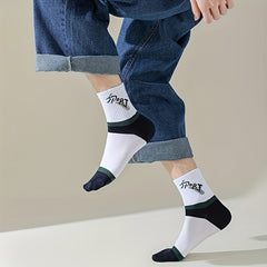 5 Pairs Men's Cotton Athletic Quarter Sports Socks