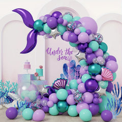 Mermaid Theme Balloon Garland Arch Kit Under The Sea Theme Party Decor