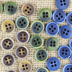 10PCS Resin Fancy Shirt Small Buttons Matte Stick Flower Washed Pattern 336