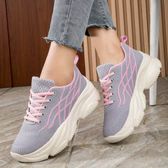 Women's Mesh Breathable Running Shoes Thick Bottom Sports Shoes