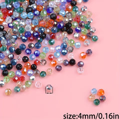 100pcs 4mm Crystal Glass Beads Rainbow AB Round Faceted Loose Beads DIY Jewelry