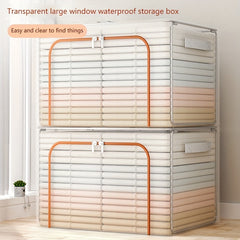 Transparent Mesh Folding Storage Box Wardrobe Dustproof Clothes Organizer