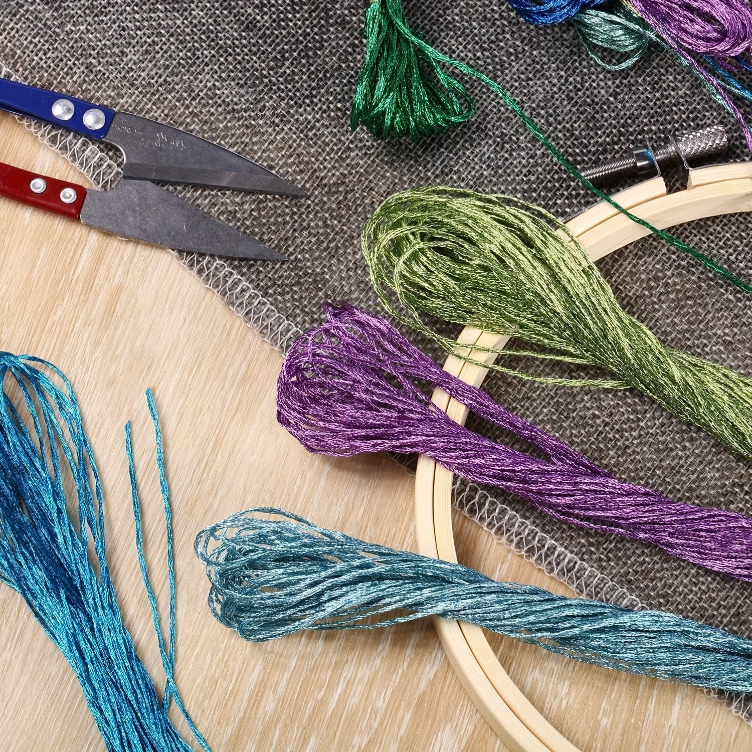 18 Metallic Embroidery Thread Cross Stitch Floss Decorative Sewing 9 Colors