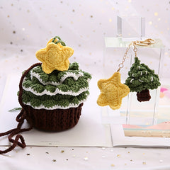 Christmas Tree Cake Bag DIY Crochet Kit for Adults Kids Beginner