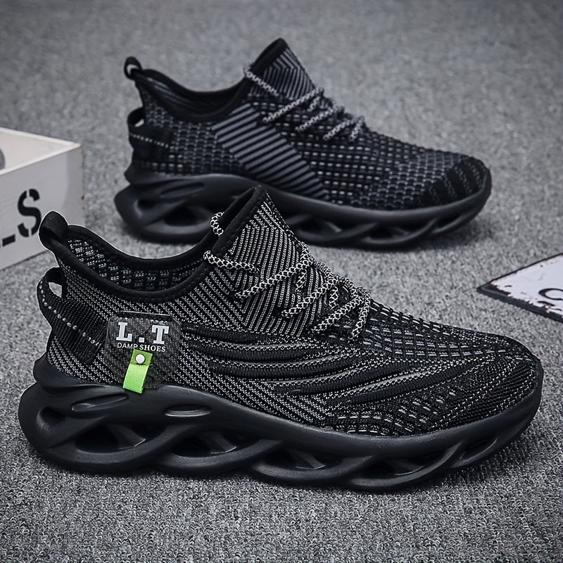 Men's Comfy Lace Up Running Shoes Breathable Sneakers For Outdoor Walk