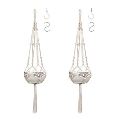 2pc Guno Macrame Plant Hanger - Indoor Hanging Basket & Flower Pot Holder