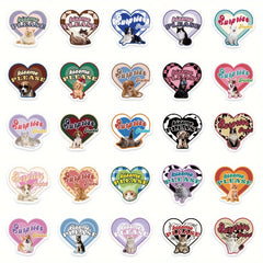 49pcs American Retro Love Cat Stickers for Water Bottle Laptop Luggage