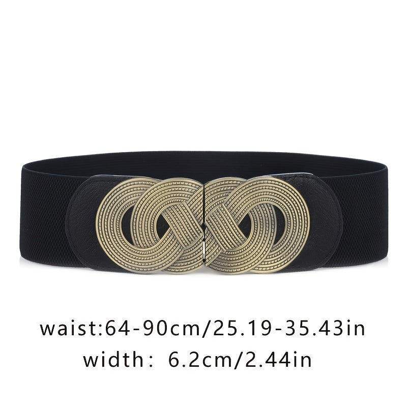 Vintage Elastic Wide Belt Women's Waist Cover for Down Jacket