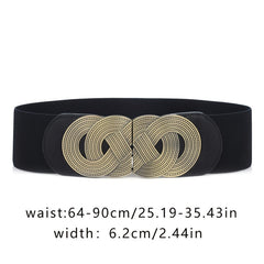Vintage Elastic Wide Belt Women's Waist Cover for Down Jacket