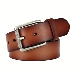 Men's Leather Belt Pin Buckle Retro Cowhide High-end Casual Texture