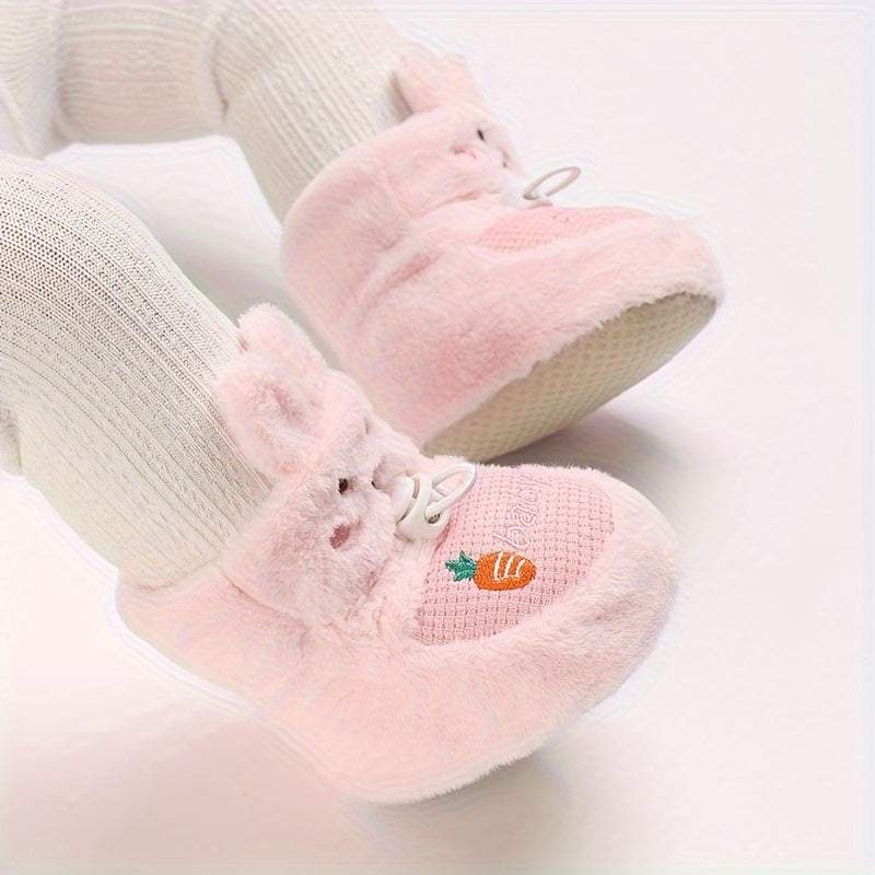 Baby Girls Soft Winter Boots - Cozy Fleece Lined Indoor Shoes