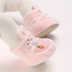 Baby Girls Soft Winter Boots - Cozy Fleece Lined Indoor Shoes