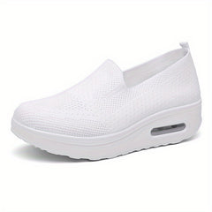 Women's Knit Platform Sneakers Slip On Air Cushion Shoes