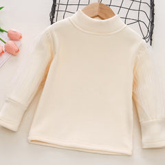 Girls' Solid Turtleneck Pullover Sweater