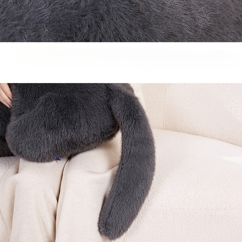Soft Plush Cat Toy Doll Realistic Kitten with Yellow Eyes Mixed Colors 62 inch