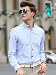 Men's Vintage Style Button Up Shirt for Business Occasion